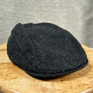 Tilley Ivy Cap Wool Made in Canada Black Gray Newsboy Cap Hat Unisex Small